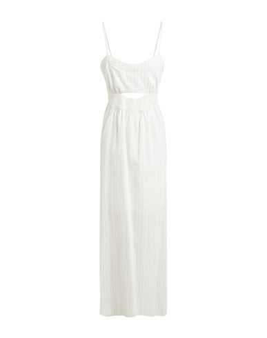 Twinset Woman Maxi dress White Size 14 Cotton, Linen, Polyamide, Polyester, Viscose