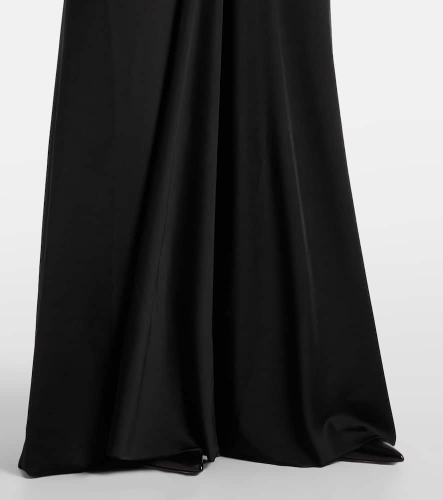Embellished gathered crêpe gown