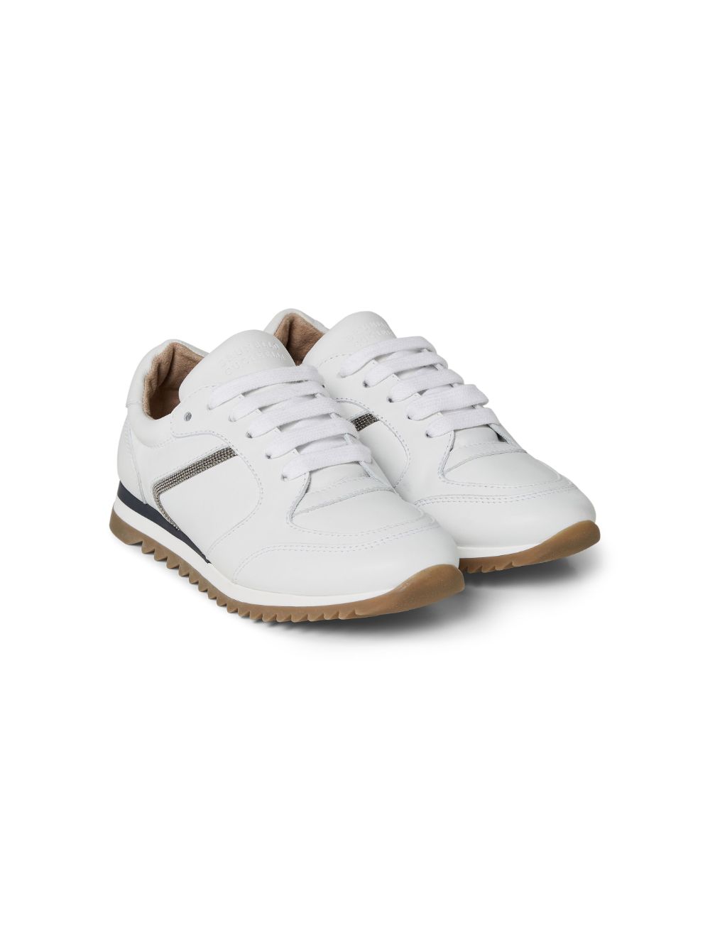 Lace-up leather sneakers - White