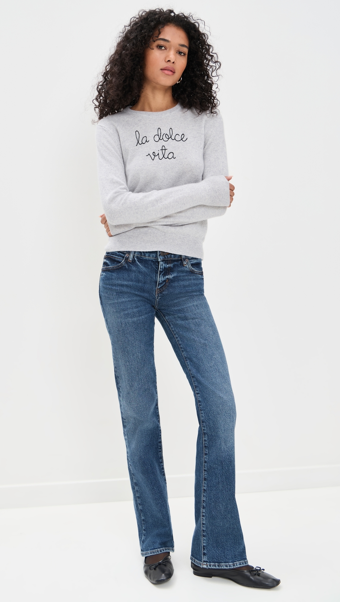 La Dolce Vita Cashmere Crewneck Smoke