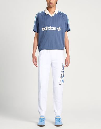Man Pants White Size L Cotton, Polyester
