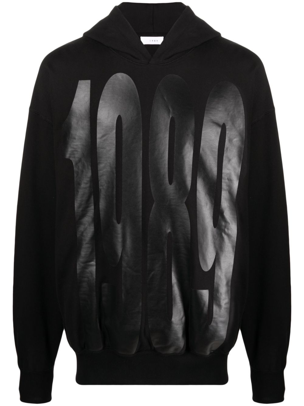 Logo-print cotton hoodie - Black