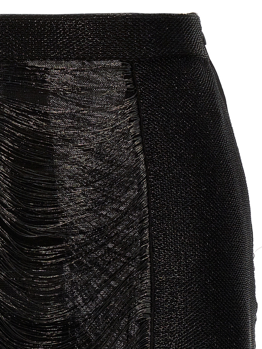 -Armor Stitch Skirt Gonne Nero-Donna