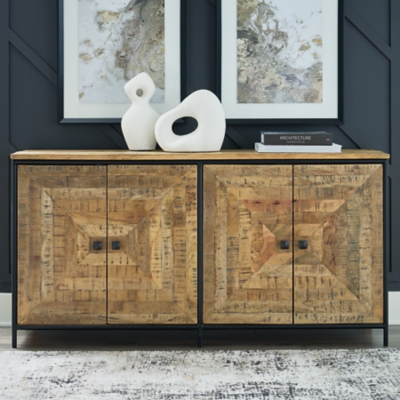 Camney Accent Cabinet, Brown/Black