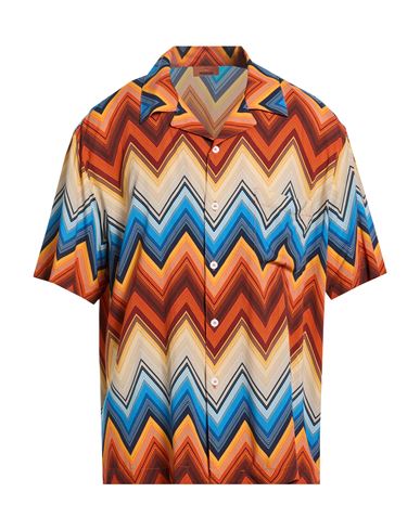 Man Shirt Rust Size M Viscose