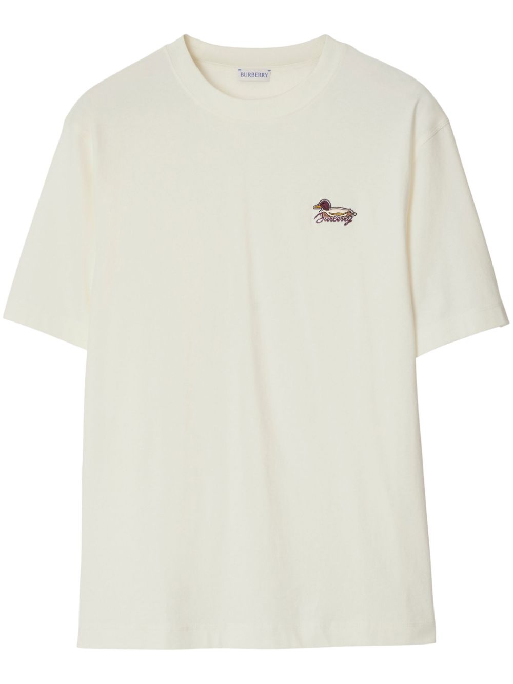 Embroidered-logo cotton T-shirt - White
