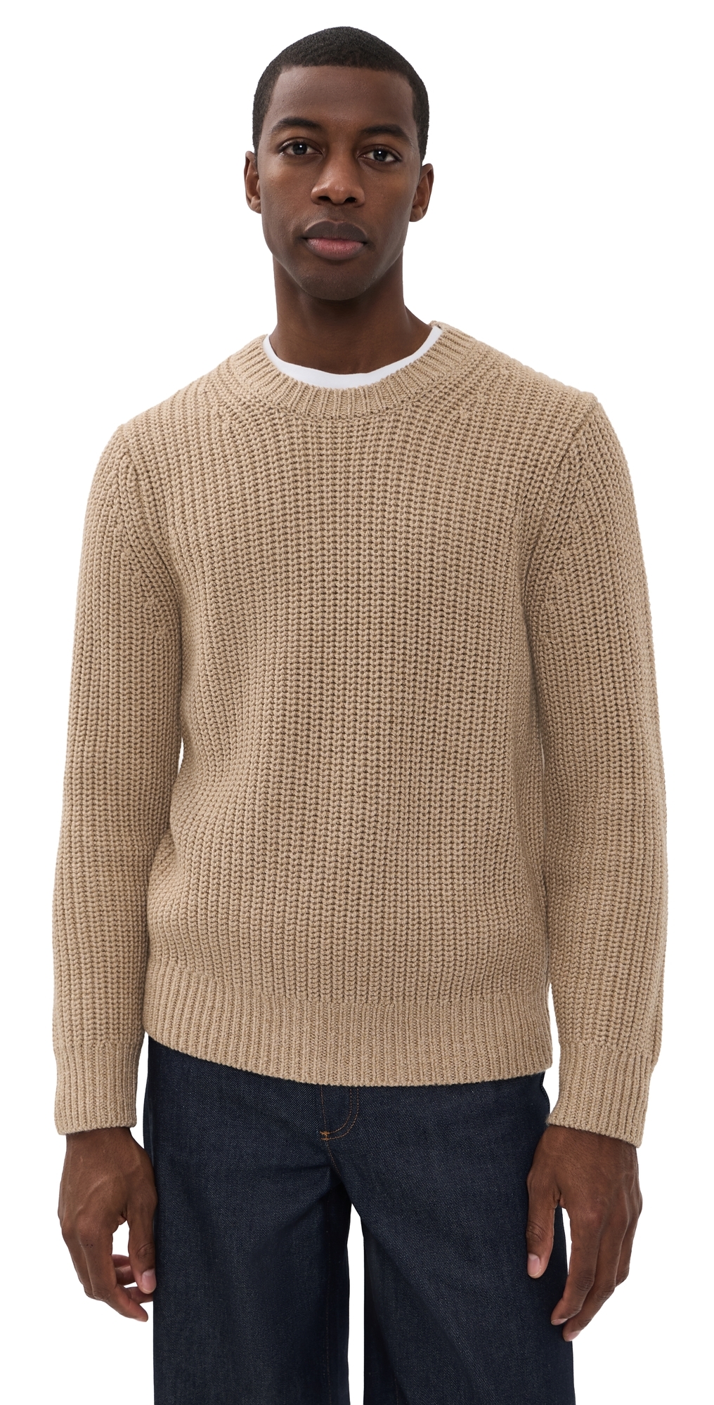 Utility Shaker Crew Neck Sweater H River Sand