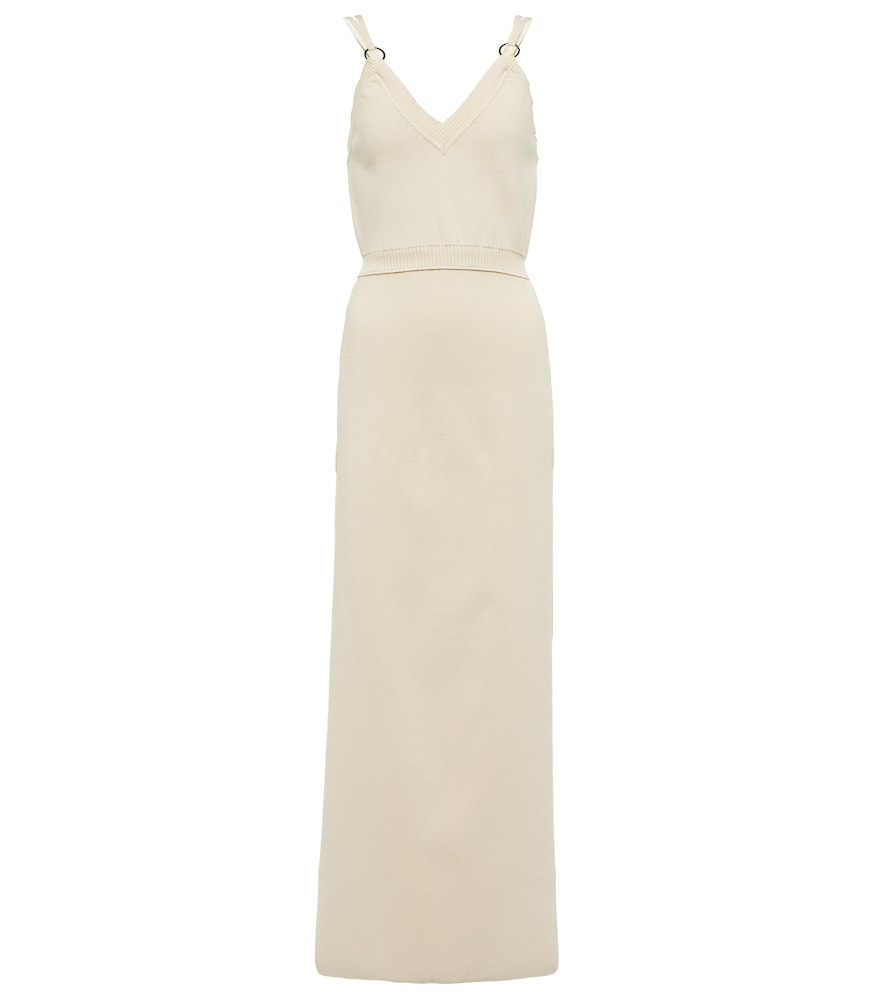 Embellished knit midi dress