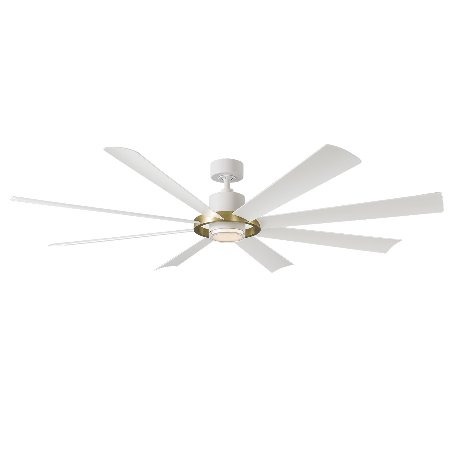 Soft Brass Matte White 72"Ceiling Fan from the Aura Collection