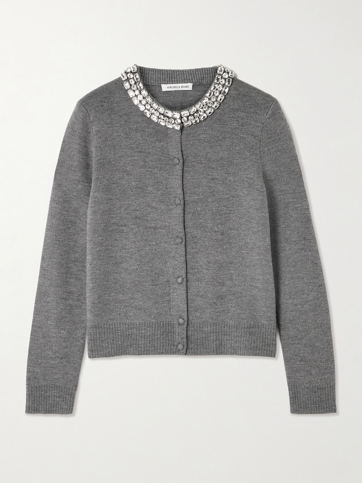 Daro Crystal-embellished Wool Cardigan - Gray