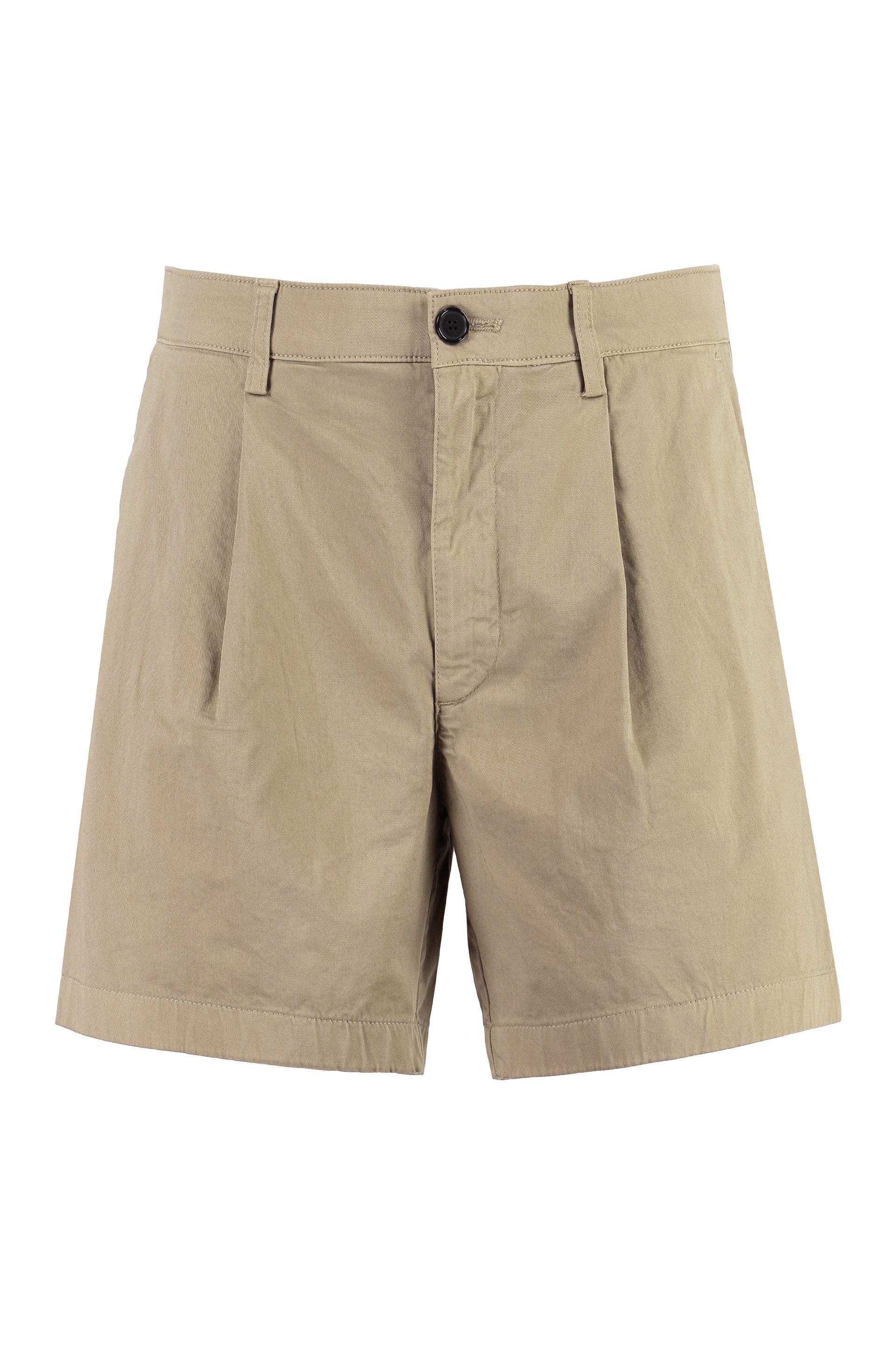 Cotton Bermuda Shorts — Beige