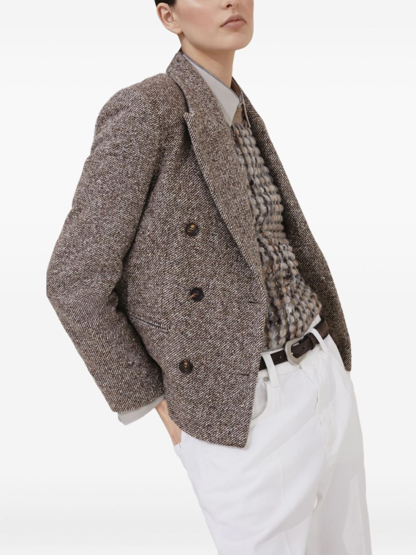 Double-breasted blazer - Brown