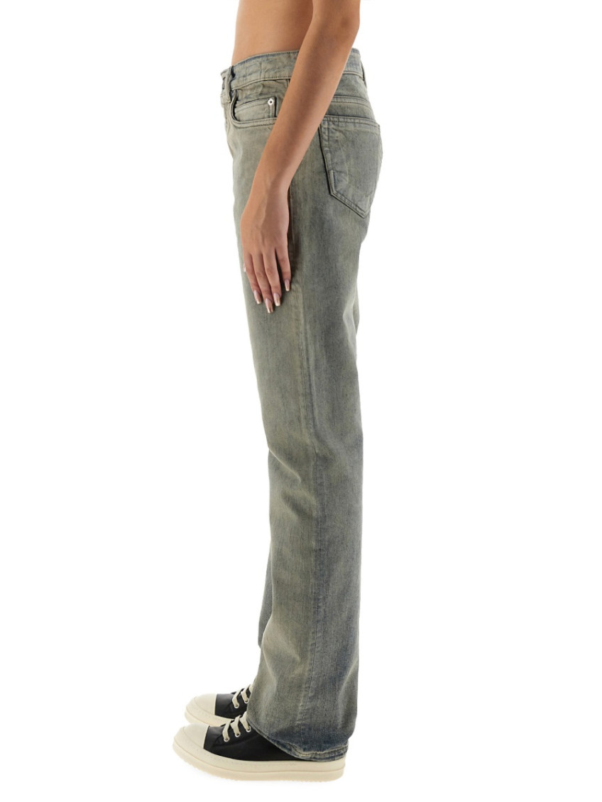 Grey Straight Mid Rise Jeans