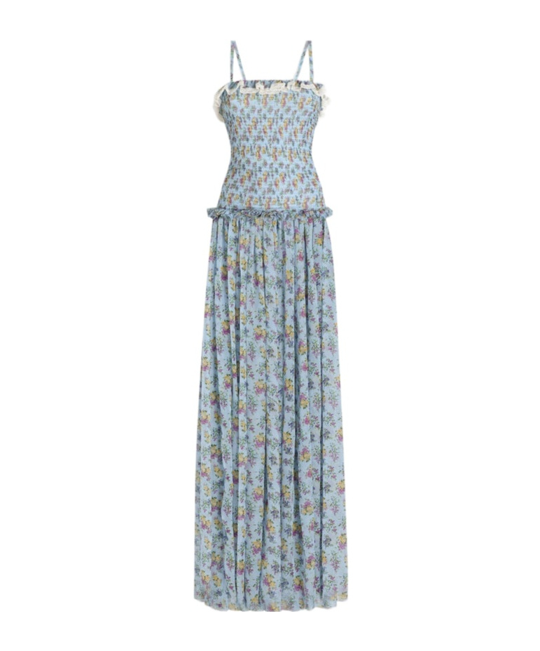 Small Floral-Printed Chiffon Dress