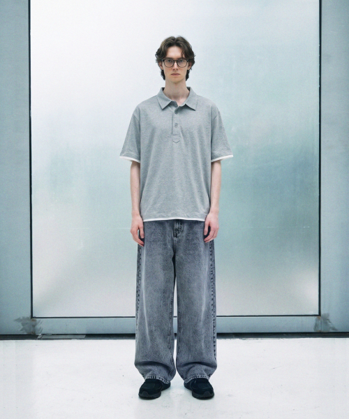 Stone Wide Jeans Denim Pants Ice Gray