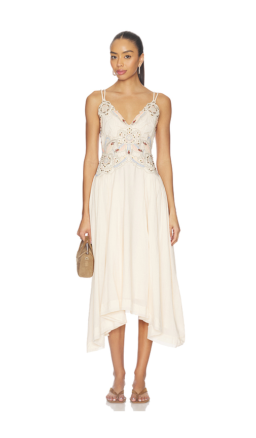 Free People x REVOLVE Dusty Bloom Embroidered Maxi Dress in Neutral. XS. Also in