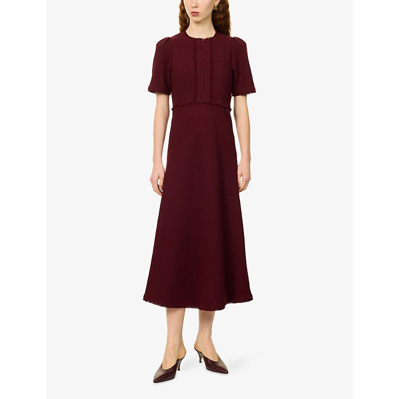 Womens Textured Woven Midi Dress