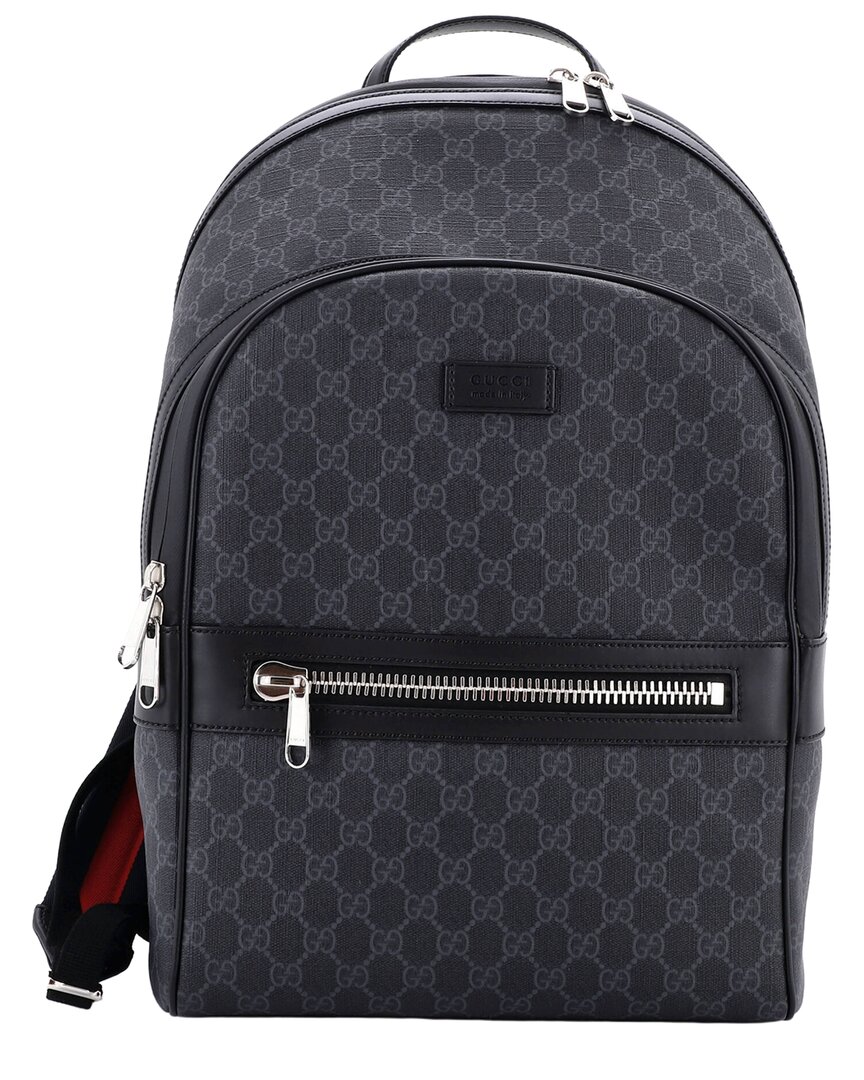 Front Zip Pocket Backpack Gg Coated Medium (Authentic Pre-Loved)