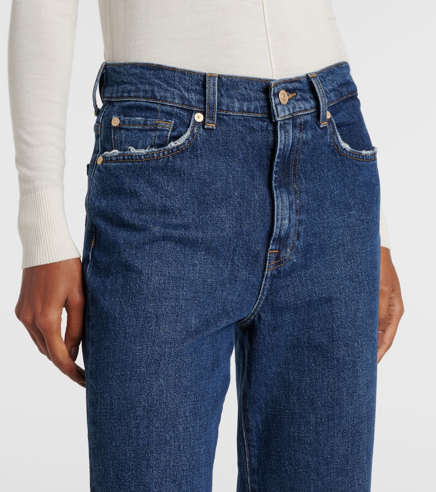 High-rise cropped straight jeans