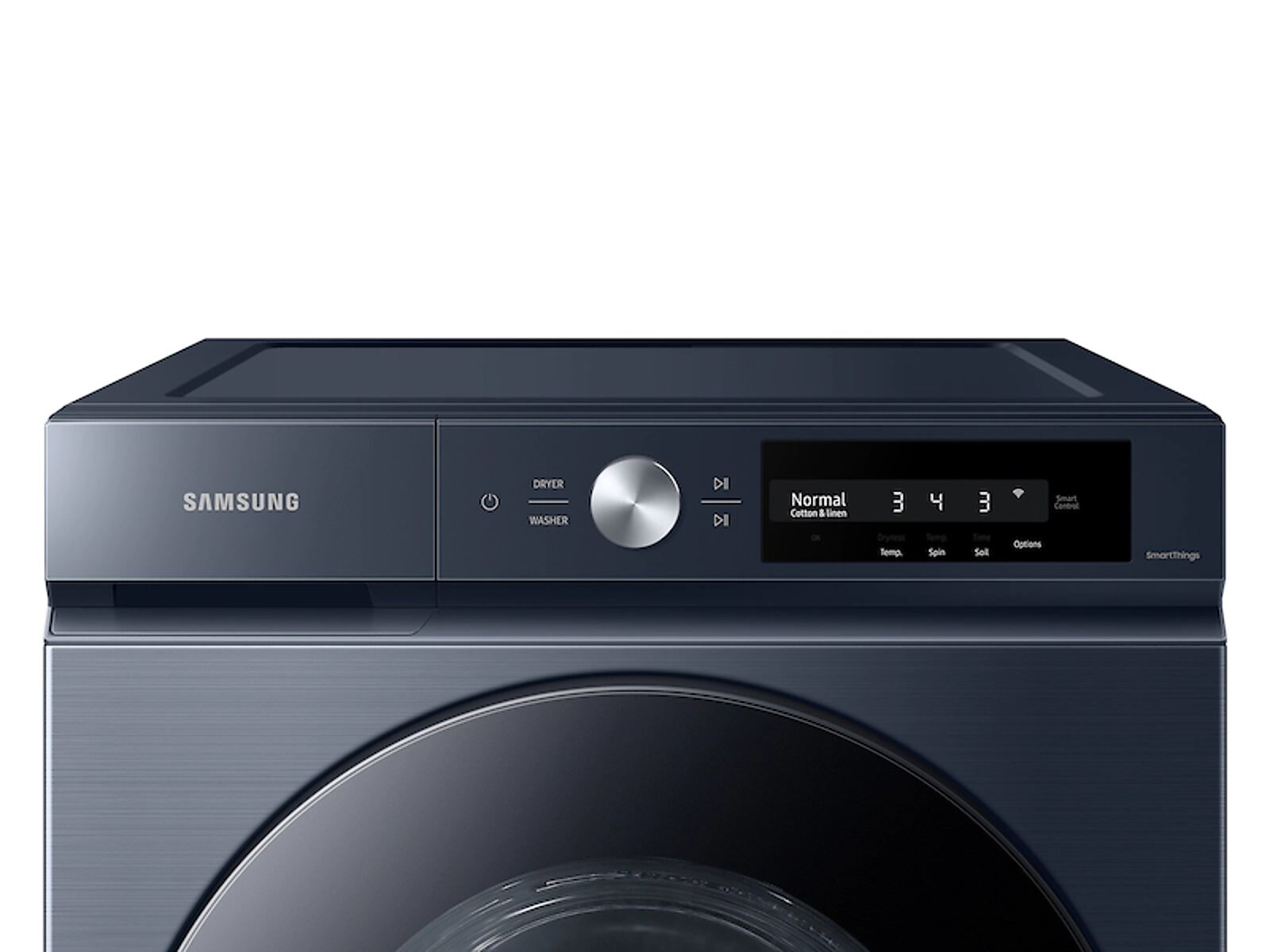 Bespoke 4.6 cu. ft. Large Capacity Front Load Washer with Super Speed Wash and AI Smart Dial in Brushed Navy Blue(WF46BB6700ADUS)