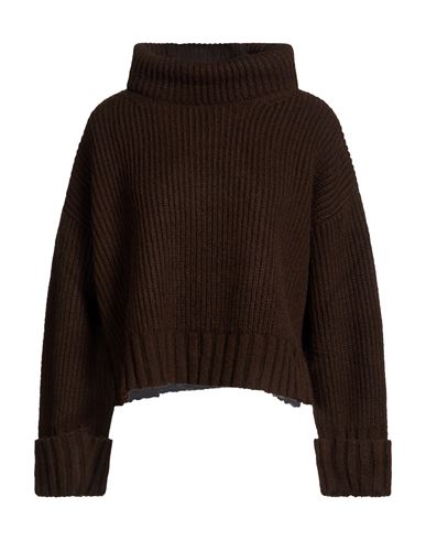 Woman Turtleneck Dark brown Size 6 Acrylic, Wool, Alpaca wool, Viscose, Polyester
