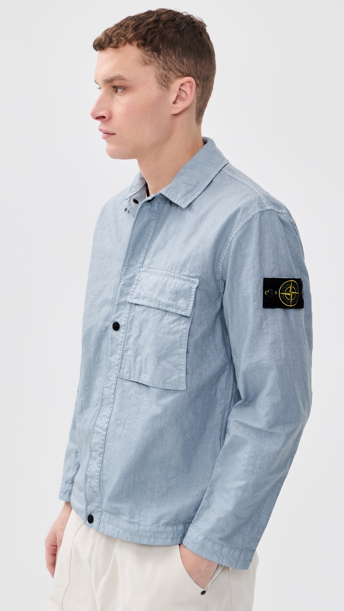 Nylon Garment Dyed Overshirt Dark Blue