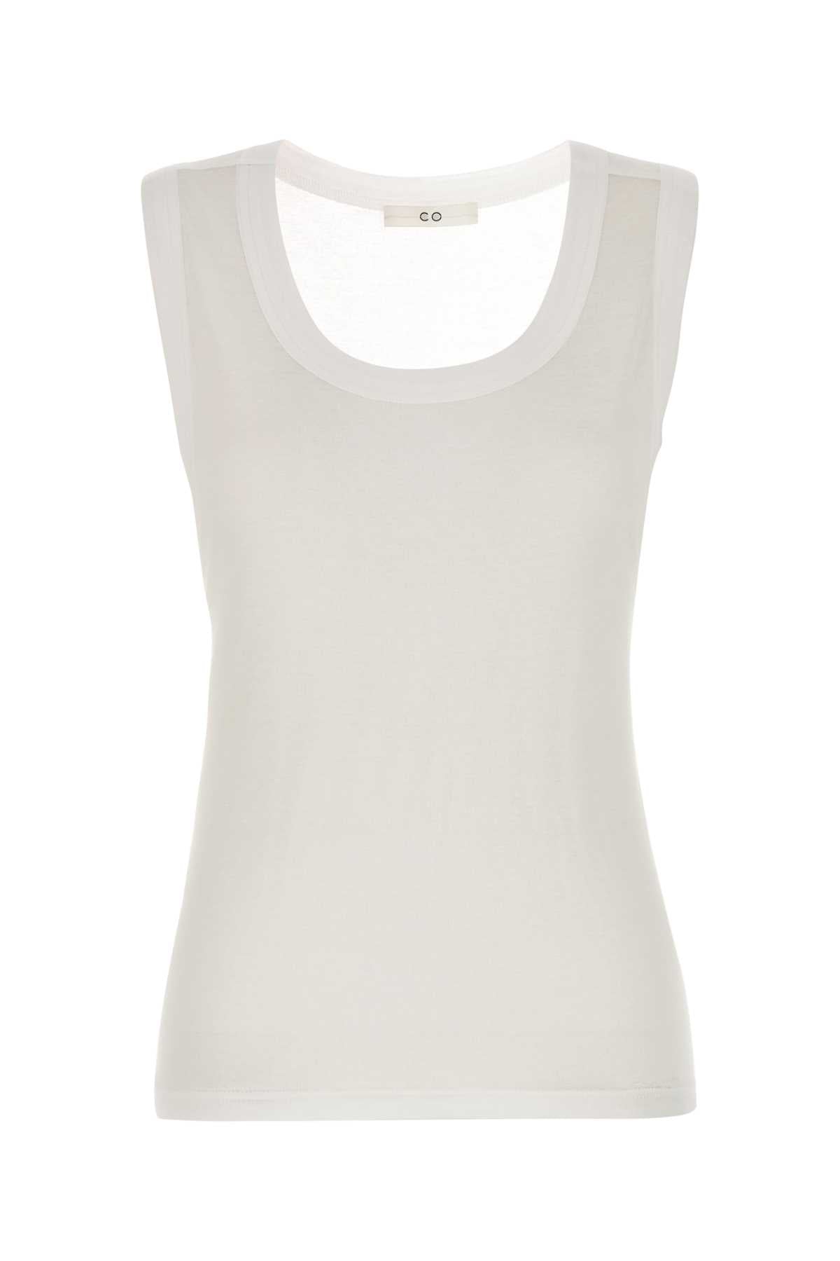 Sleeveless Cotton Tank Top — White