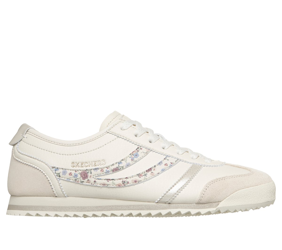 Skechers Women's Topnotch - Hint of Floral Sneaker in Natural, 5.5 | Synthetic/Leather