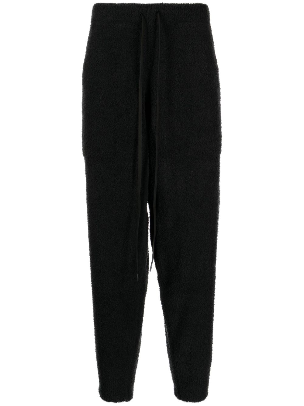 Logo-print fleece-texture track pants - Black