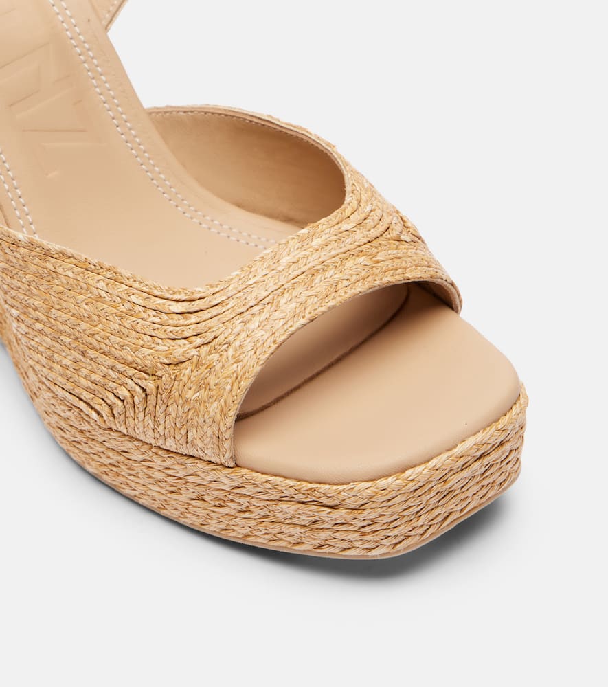 Souliers Martinez Summer raffia espadrille wedges