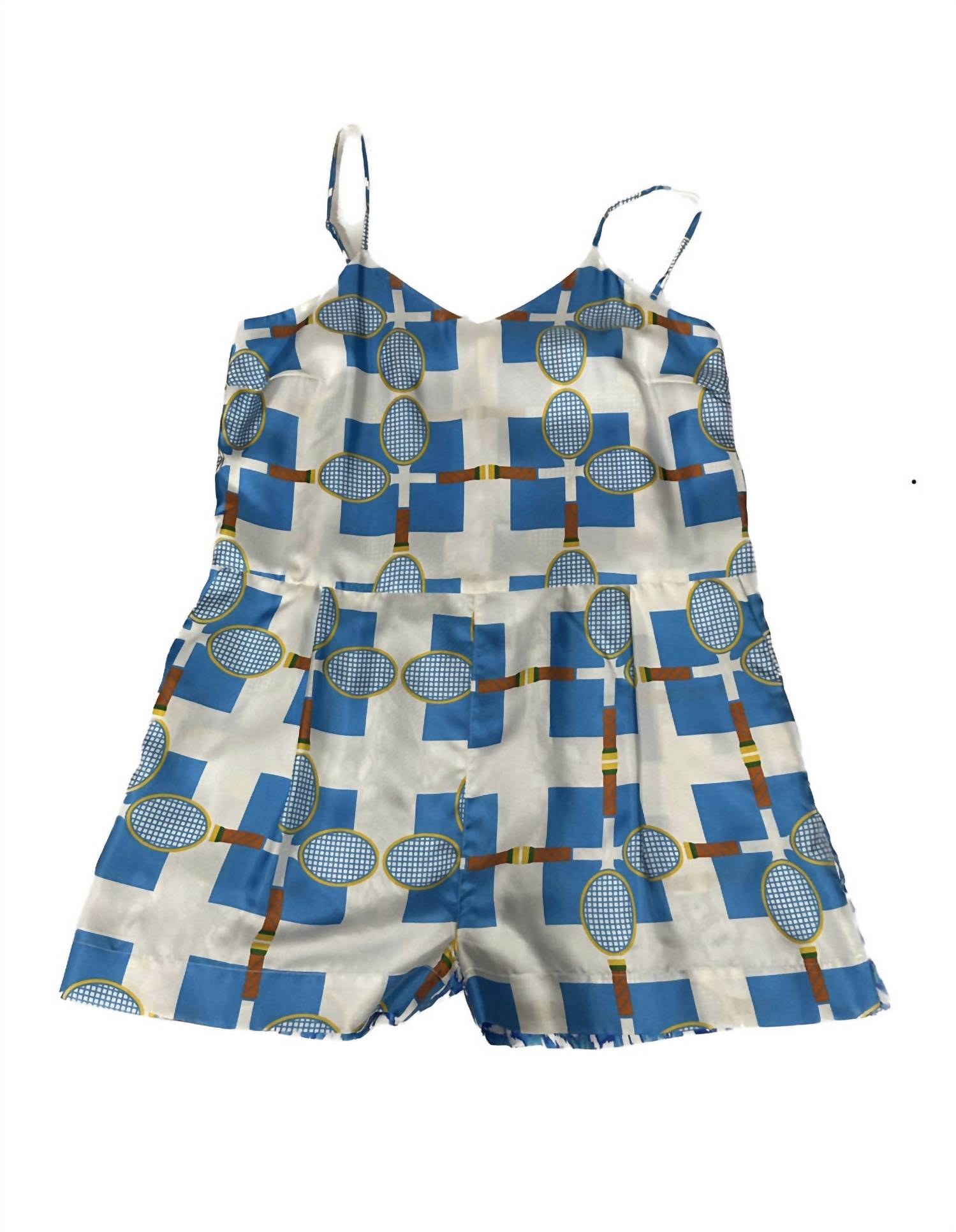 Women's Tennis Racquet Midi Romper In Multicolor