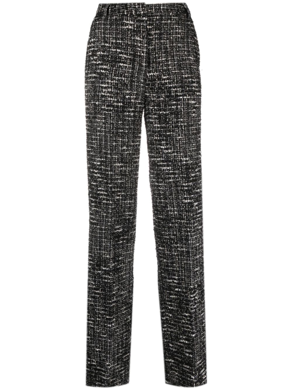 Straight-leg tweed trousers - Black