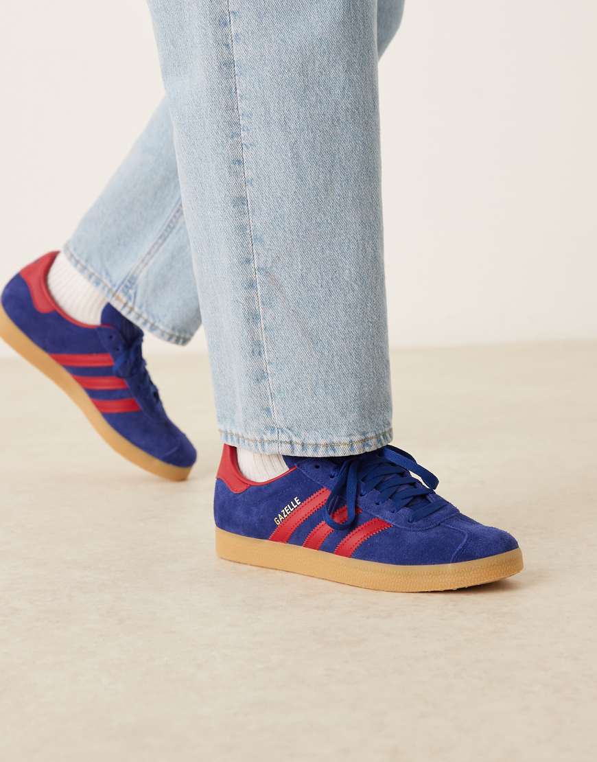 Gazelle trainers in dark blue and red