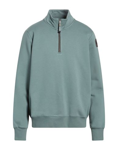Man Sweatshirt Sage green Size XXXL Cotton, Polyester