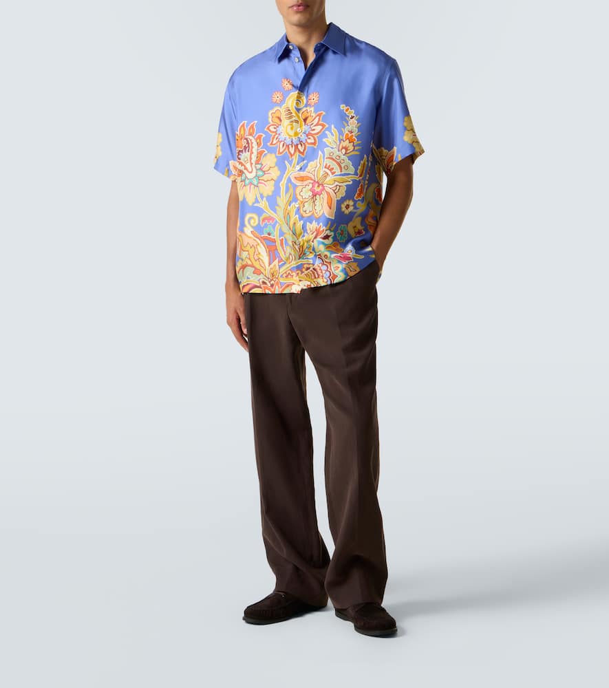 Floral silk bowling shirt