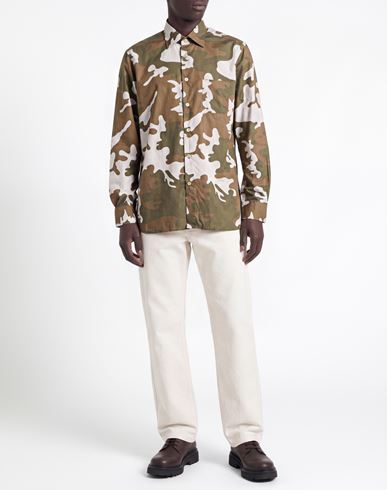 Man Shirt Military green Size M Cotton