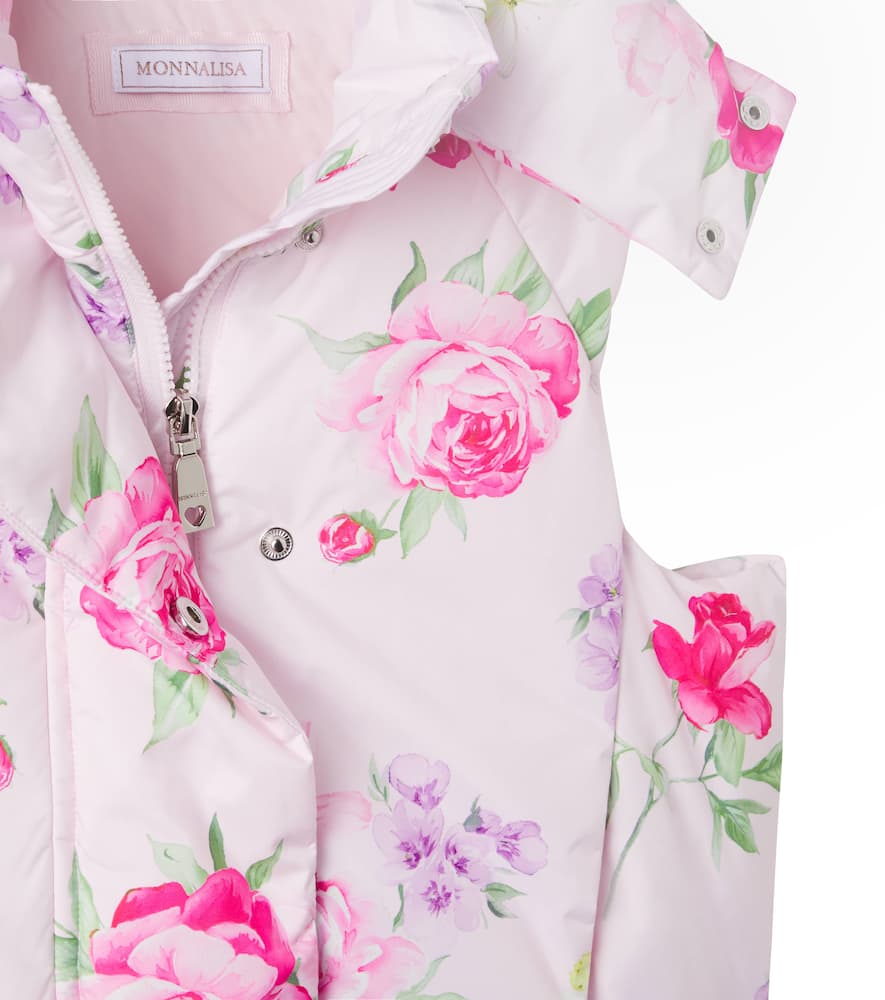 Floral puffer vest
