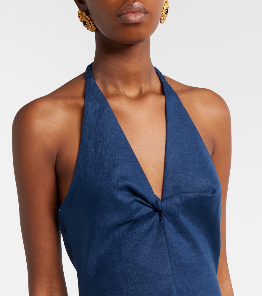 Caela halterneck linen maxi dress