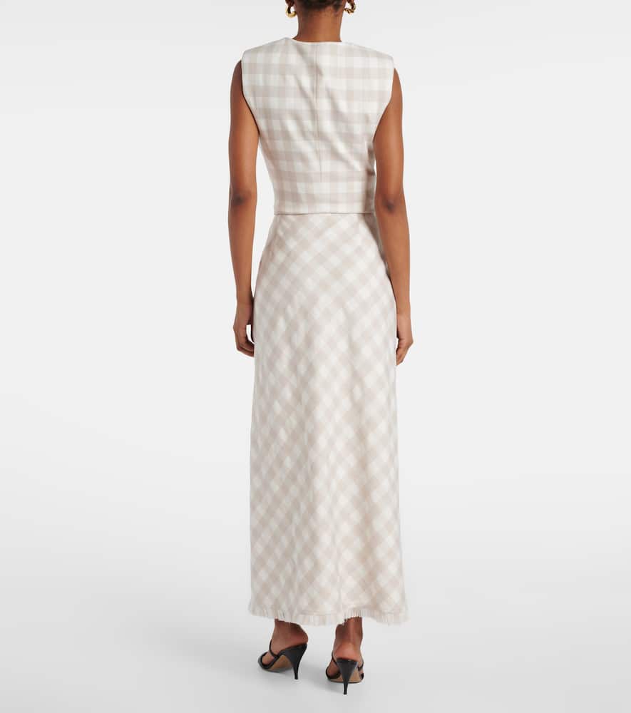 Noelle checked maxi skirt