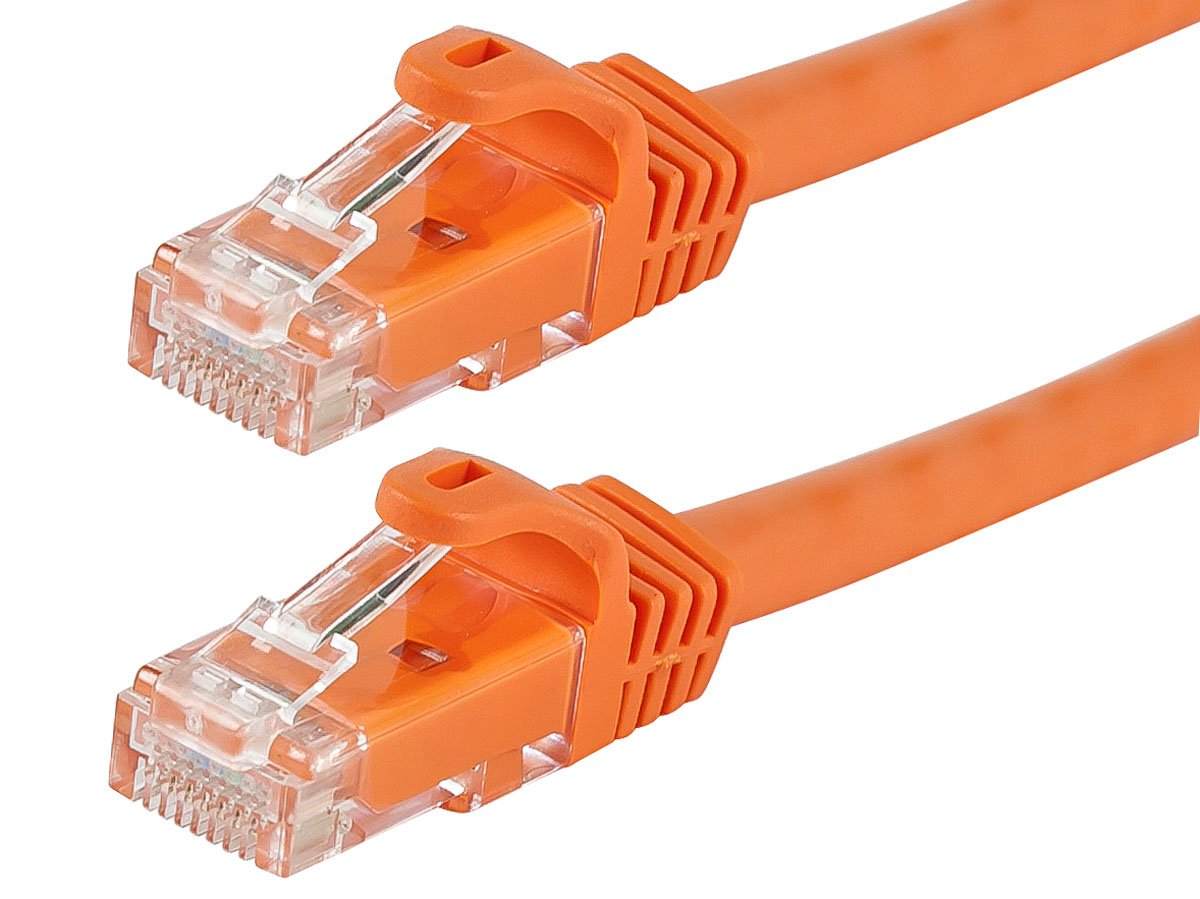 Cat5e 3ft Orange Patch Cable, UTP, 24AWG, 350MHz, Pure Bare Copper, Snagless RJ45, Flexboot Series Ethernet Cable