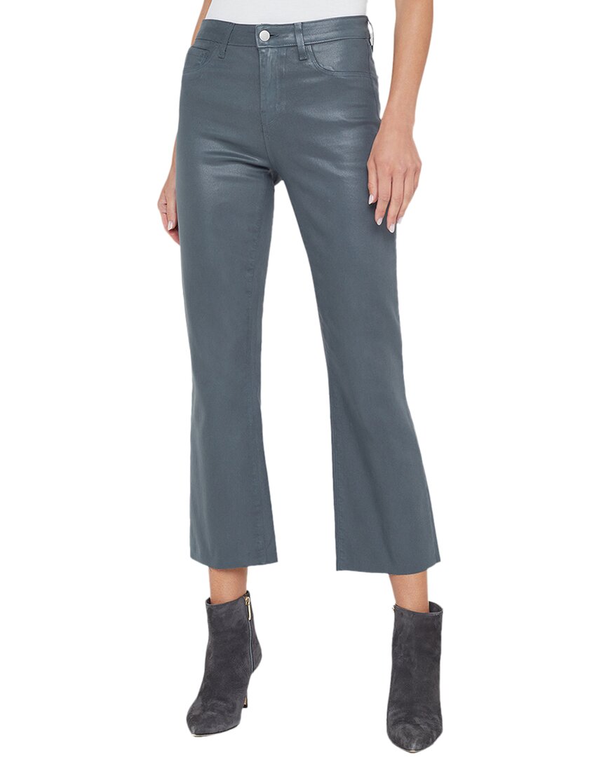 Kendra High-Rise Crop Dark Shadow Coated Crop Flare Jean