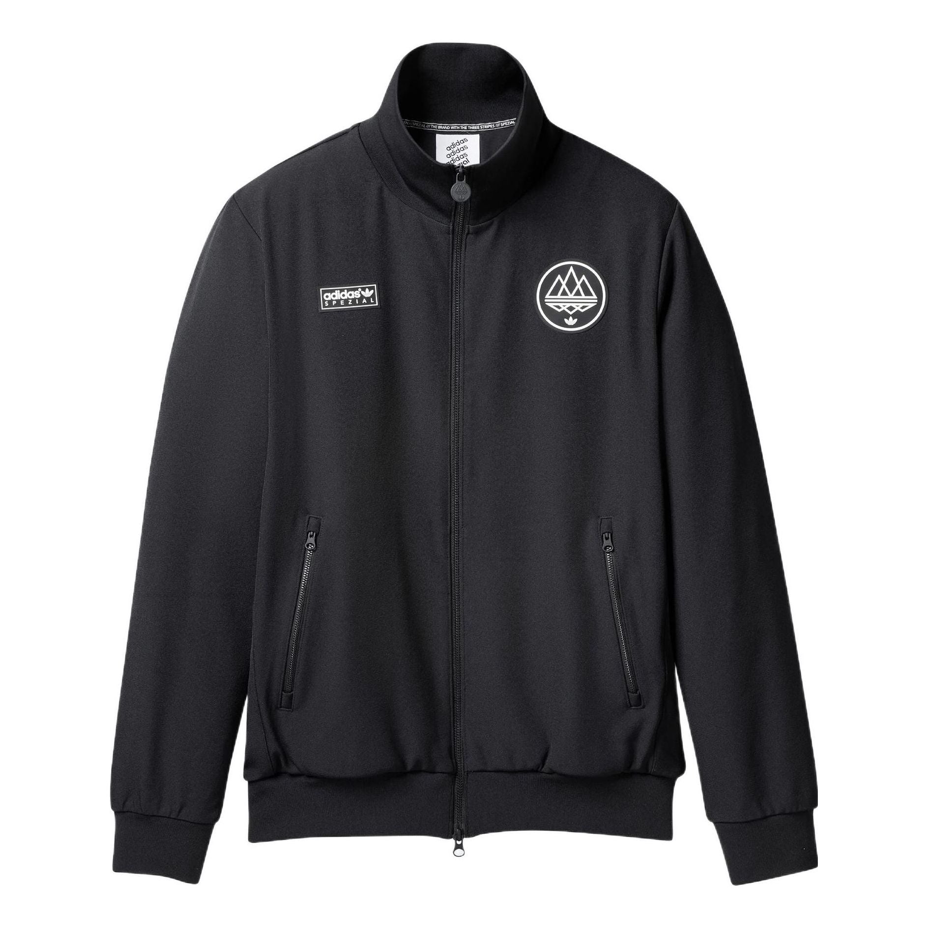 Men's originals x Spezial Crossover Chest Brand Logo Stand Collar Sports Jacket Black