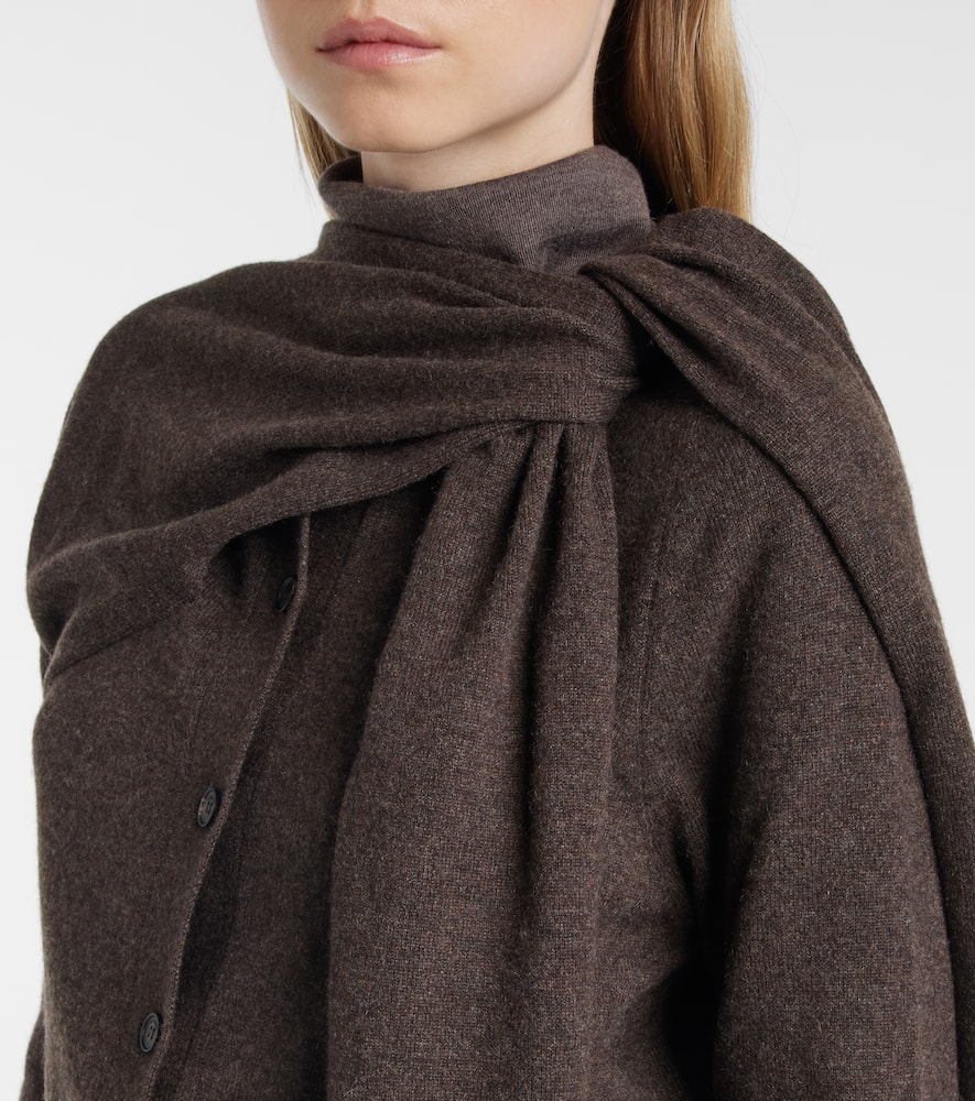 Draped cashmere cardigan