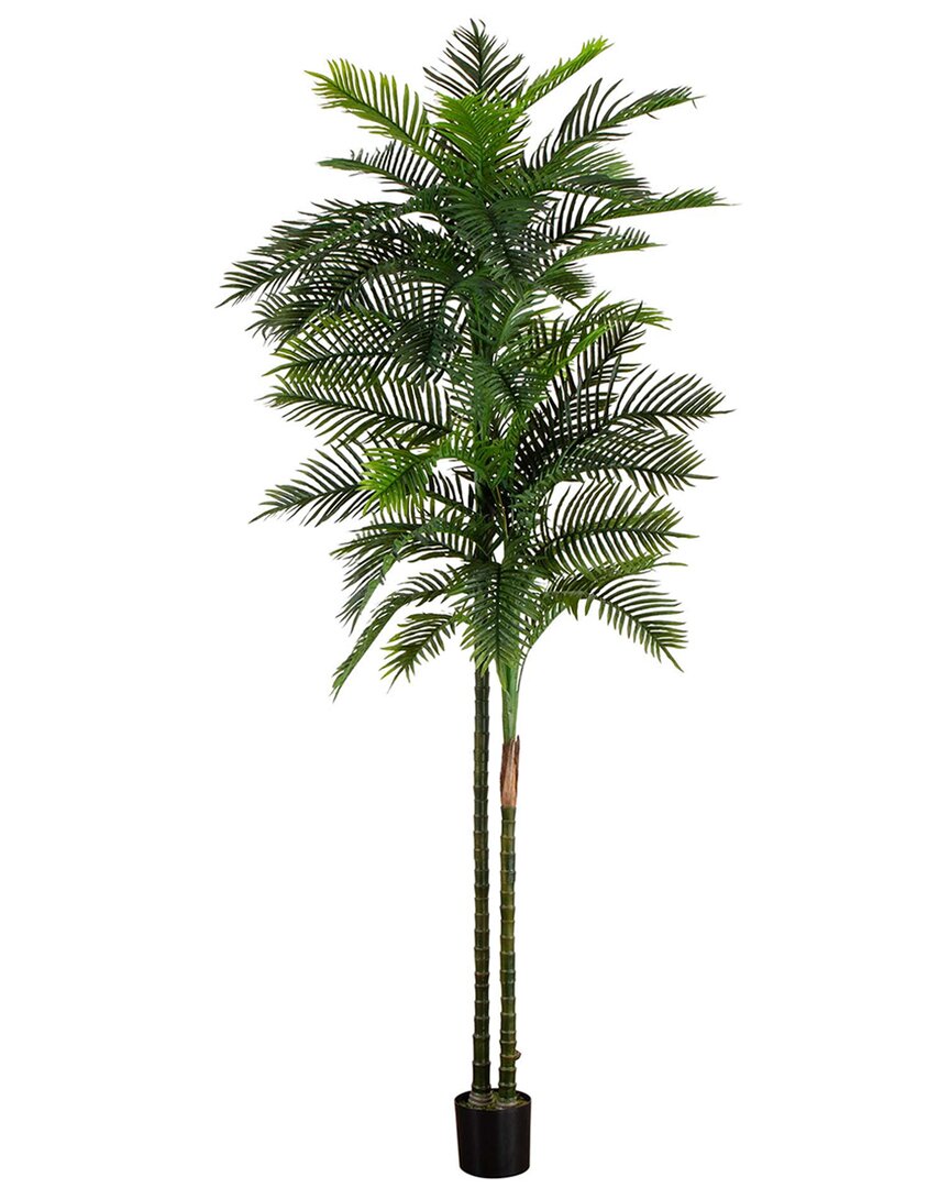 Nearly Natural 10ft UV-Resistant Artificial Double Robellini Palm Tree  (Indoor/Outdoor)