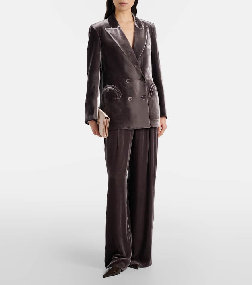 Blazé Milano Husi velvet wide-leg pants