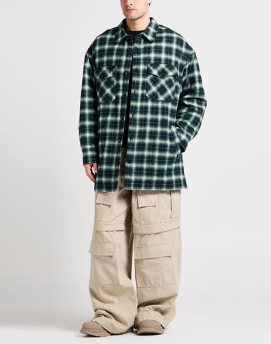 Man Shirt Green Size 36 Cotton