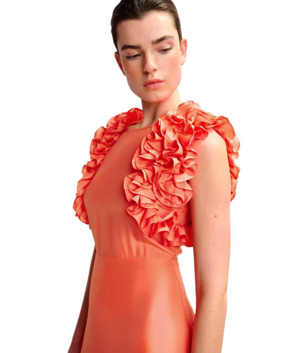 Hexico Coral Midi Dress