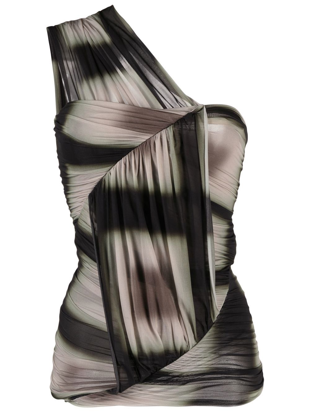 Ombré-effect asymmetric draped top - Black