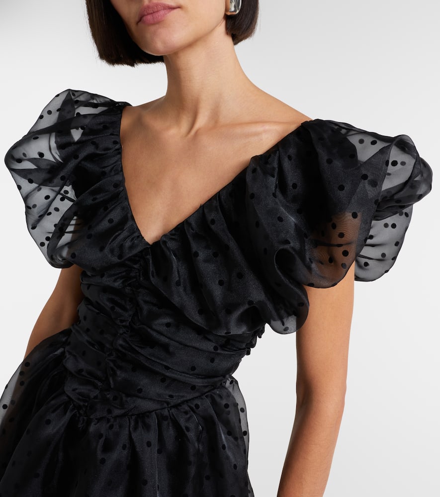 Polka-dot organza midi dress