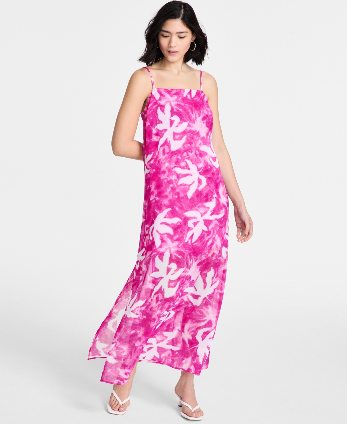 Women's Printed Sheer Overlay Maxi Dress, Exclusively at Macy's - Layla Trop A